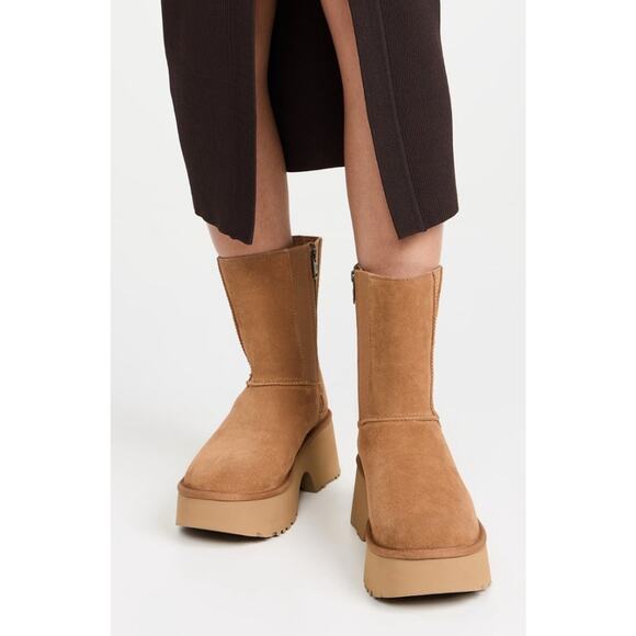 🆕UGG Women's Classic Twin Seam New Heights Chestnut Platform Boots NIB Size 8 - Picture 2 of 13